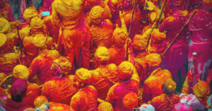 holi celebration at vrindavan